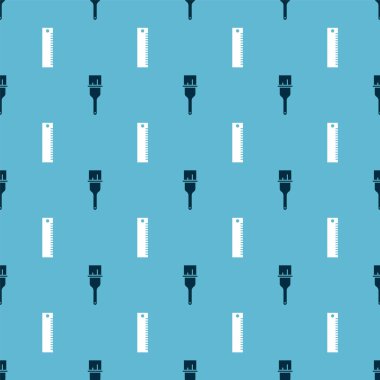 Boya fırçasını ve cetveli kusursuz desene ayarlayın. Vektör.