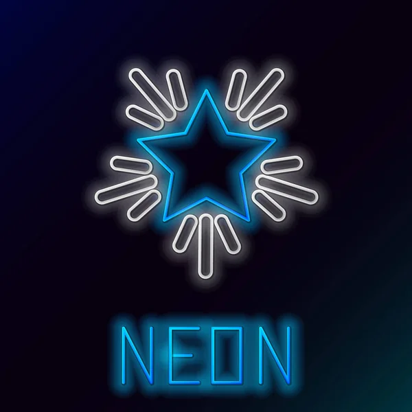 Luminosa Linea Neon Icona Della Stella Natale Isolato Sfondo Nero — Vettoriale Stock