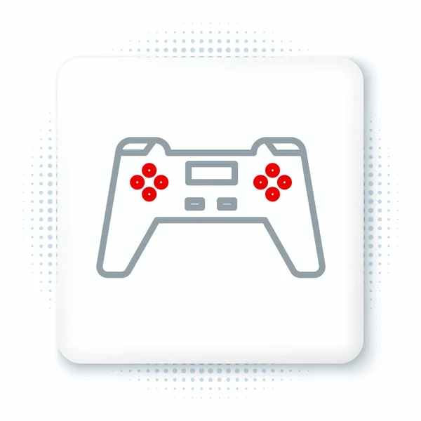 Line Gamepad Ikon Elszigetelt Fehér Alapon Játékvezérlő Színes Vázlat Koncepció — Stock Vector