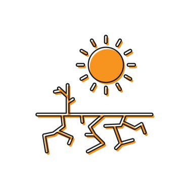 Turuncu Kuraklık simgesi beyaz arkaplanda izole edildi. Vektör İllüstrasyonu.