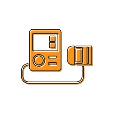 Turuncu tansiyon ikonu beyaz arkaplanda izole edildi. Vektör İllüstrasyonu.