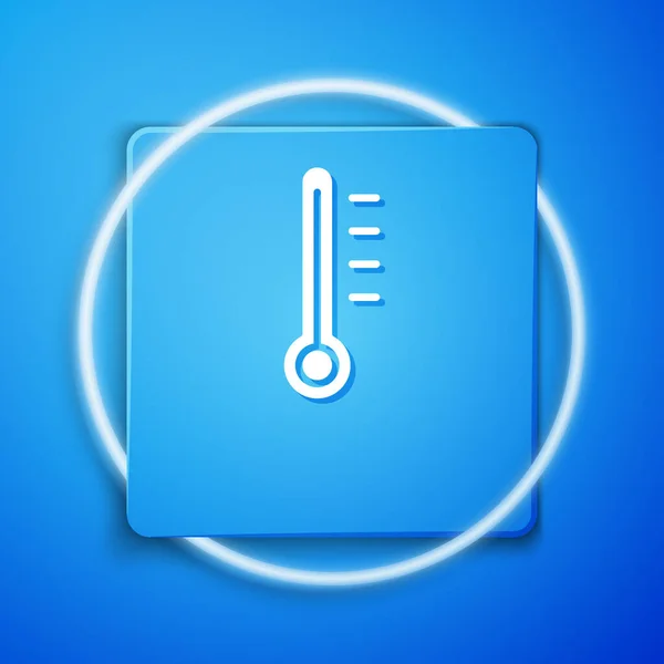 화이트 온도계는 배경에 고립된 아이콘을 합니다 온도계는 덥거나 날씨를 줍니다 — 스톡 벡터