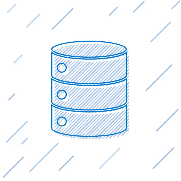 Blue Line Server Data Web Hosting Icon Izolat Fundal Alb — Vector de stoc