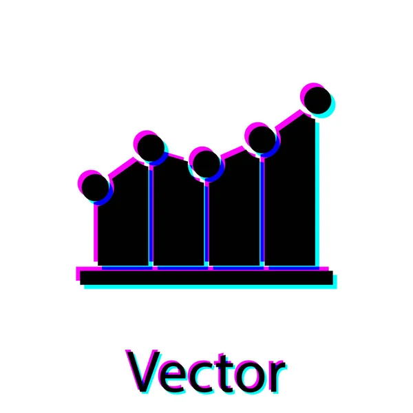 白の背景に隔離された黒円グラフのインフォグラフィックアイコン 図記号 ベクターイラスト — ストックベクタ