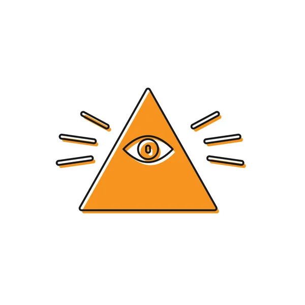 Символ Оранжевых Масонов Всевидящее Око Божье Изолировано Белом Фоне Глаз — стоковый вектор