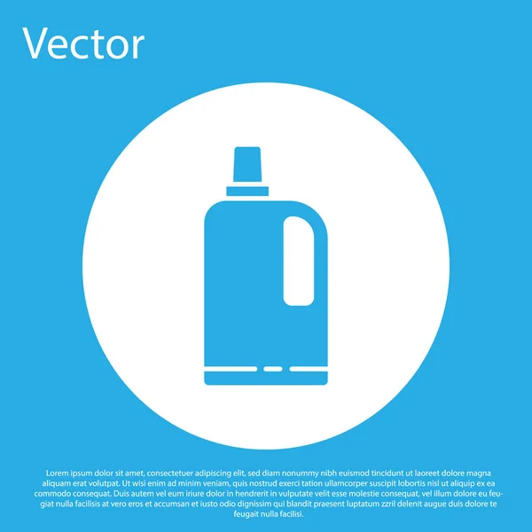 Ícone Amaciador Tecido Azul Isolado Fundo Azul Detergente Líquido Condicionador — Vetor de Stock