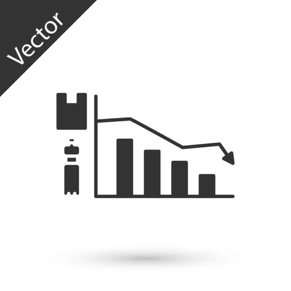 Grey Ecology Infographic Icon Isolated White Background Vector Illustration — Stok Vektör