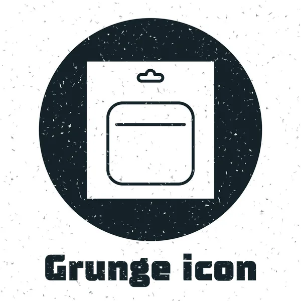 Grunge Battery Pack Icon Isolated White Background Lightning Bolt Symbol — Stock Vector
