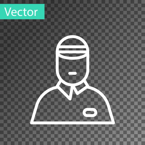 Bílá Čára Prodávající Ikona Izolované Průhledném Pozadí Vektorová Ilustrace — Stockový vektor