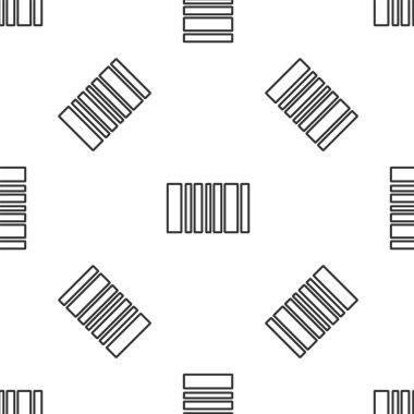 Gri çizgi barkod simgesi beyaz arka planda kusursuz desen izole etti. Vektör İllüstrasyonu.