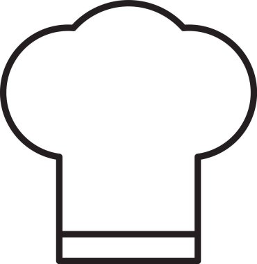 Siyah çizgi Şefi şapkası simgesi beyaz arkaplanda izole edildi. Aşçılık sembolü. Aşçı şapkası. Vektör İllüstrasyonu.