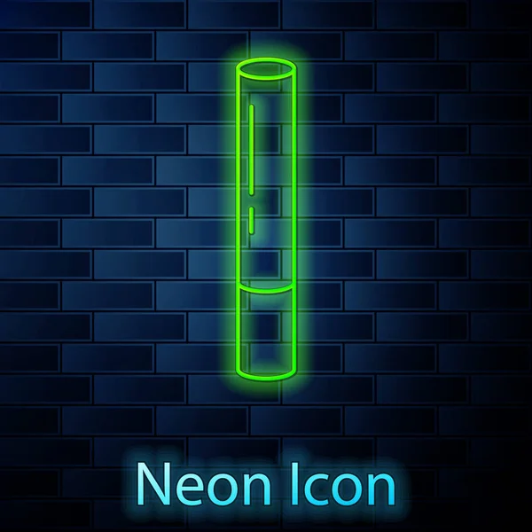 Glowing Neon Line Marijuana Joint Spliff Icon Isolated Brick Wall — Stock Vector
