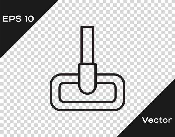 Schwarzes Strichmop Symbol Isoliert Auf Transparentem Hintergrund Reinigungsdienstkonzept Vektorillustration — Stockvektor
