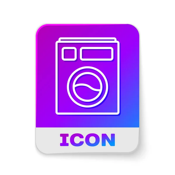 White Line Washer Icon Isolated White Background Washing Machine Icon — Stock Vector