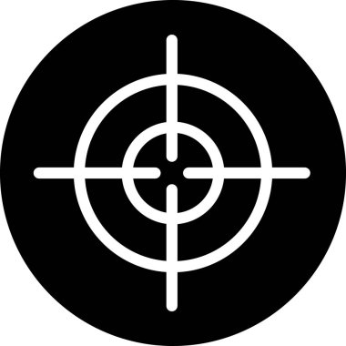 Siyah Hedef spor simgesi beyaz arkaplanda izole edildi. Atış mesafesi ya da atış mesafesi için sayıları olan temiz bir hedef. Vektör.