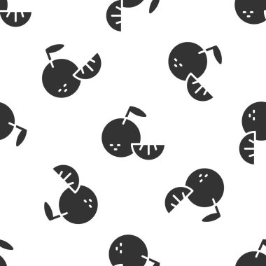 Gri Citrus meyve ikonu beyaz arka planda izole edilmiş kusursuz desen. Kesik içinde portakal. Sağlıklı bir yaşam tarzı. Vektör.