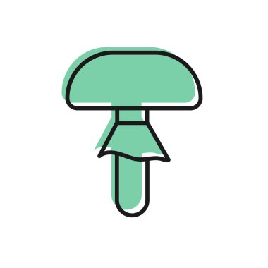 Siyah çizgi mantar ikonu beyaz arkaplanda izole edildi. Vektör.