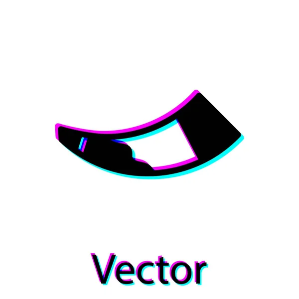 Черный Охотничий Рог Значок Изолирован Белом Фоне Вектор — стоковый вектор