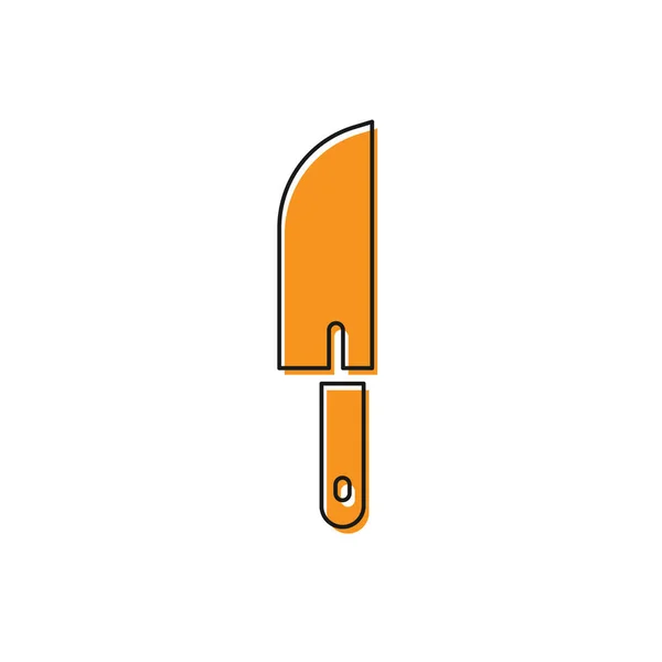 Oranje Knife Icoon Geïsoleerd Witte Achtergrond Bestek Symbool Vector — Stockvector