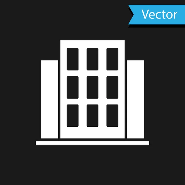 Иконка Белого Дома Изолирована Черном Фоне Домашний Символ Вектор — стоковый вектор