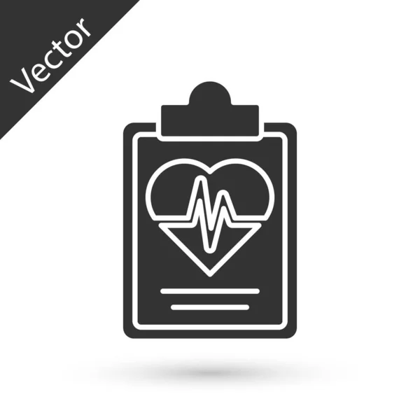 Icono Seguro Médico Gris Aislado Sobre Fondo Blanco Protección Paciente — Vector de stock