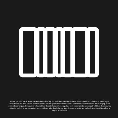 Siyah arkaplanda siyah barkod simgesi izole edildi. Vektör İllüstrasyonu.