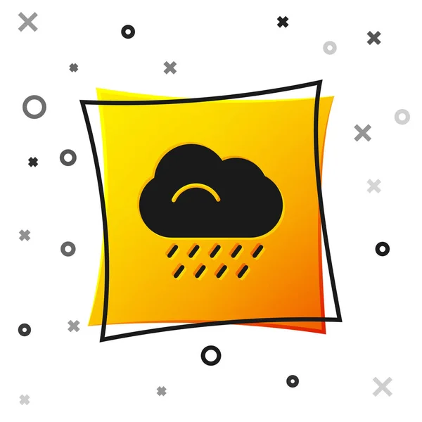 Black Cloud Rain Icon Isolated White Background Rain Cloud Precipitation — Stock Vector