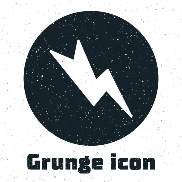 Grunge Lightning Bolt Symbol Isoliert Auf Weißem Hintergrund Blinkzeichen Laden — Stockvektor