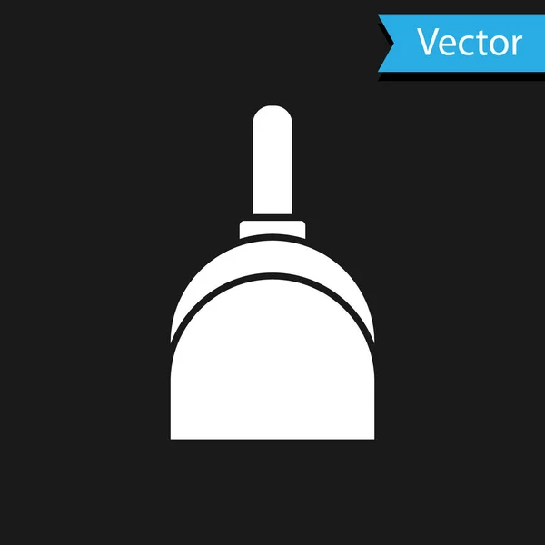 Ícone Branco Dustpan Isolado Fundo Preto Serviços Limpeza Ilustração Vetorial — Vetor de Stock