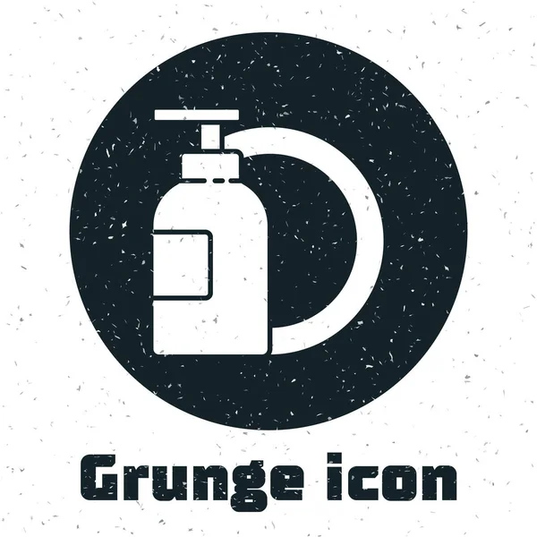 Grunge Lave Vaisselle Bouteille Liquide Plaque Icône Isolée Sur Fond — Image vectorielle