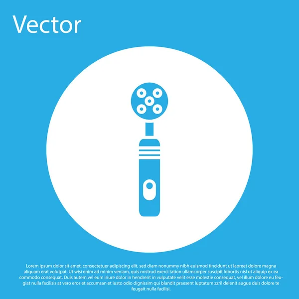 Blaues Elektrisches Zahnbürstensymbol Isoliert Auf Blauem Hintergrund Medizinisches Instrument Weißer — Stockvektor