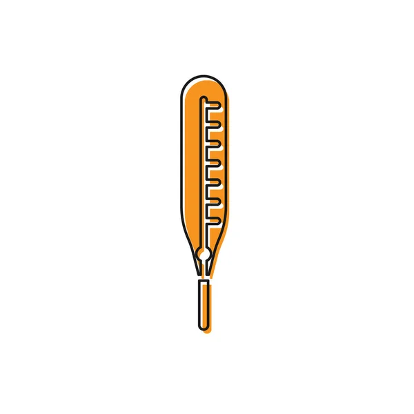 Помаранчевий Медичний Термометр Ікони Медичного Обстеження Ізольований Білому Тлі Векторний — стоковий вектор