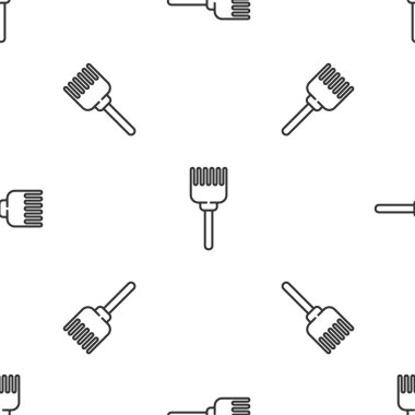 Gri çizgi saç fırçası ikonu beyaz arka planda kusursuz desen izole etti. Taraklı saç işareti. Berber sembolü. Vektör İllüstrasyonu.