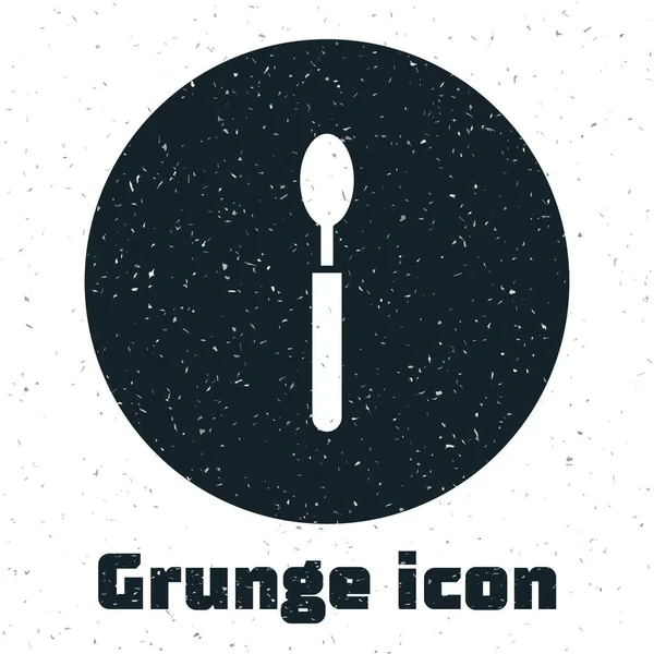 Grunge Spoon Icon Isolated White Background Cooking Utensil Cutlery Sign — Stock Vector