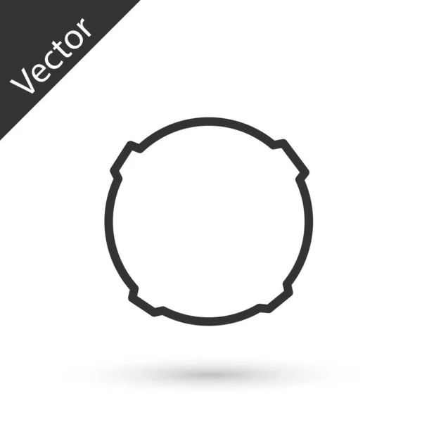 Icono Luna Línea Gris Aislado Sobre Fondo Blanco Ilustración Vectorial — Vector de stock