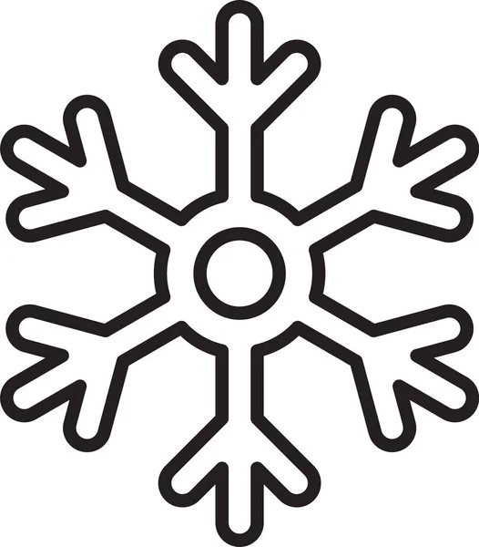 Svart Linje Snowflake Ikon Isolerad Vit Bakgrund Vektor Illustration — Stock vektor
