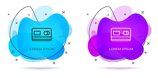 Çizgi Kredi Kartı Simgesi Beyaz Arkaplanda Izole Edildi Çevrimiçi Ödeme — Stok Vektör