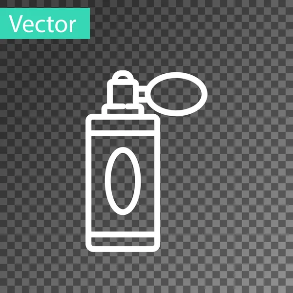White Line Aftershave Bottle Atomizer Icon Isolated Transparent Background Cologne — Stock Vector