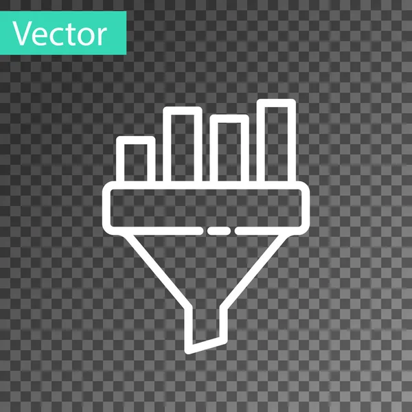 Weiße Linie Vertriebstrichter Mit Diagramm Für Marketing Und Start Geschäft — Stockvektor