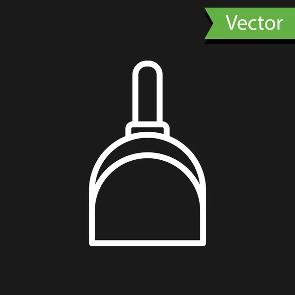 Иконка Dustpan Белой Линии Выделена Черном Фоне Уборка Совок Векторная — стоковый вектор