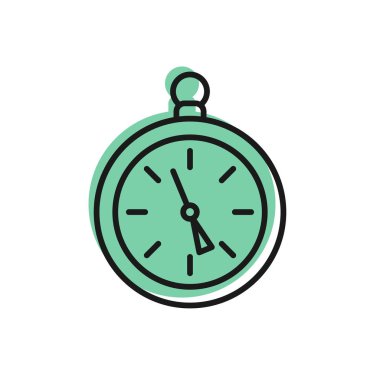 Siyah çizgi pusula simgesi beyaz arkaplanda izole edildi. Rüzgâr yön bulma sembolü. Rüzgar gül işareti. Vektör İllüstrasyonu.