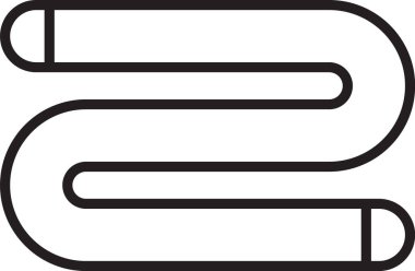 Beyaz arkaplanda siyah çizgi havlusu simgesi izole edildi. Vektör İllüstrasyonu.