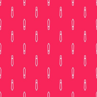 Beyaz çizgi marihuana eklem, sigara ikonu kırmızı arka planda izole edilmiş pürüzsüz desen. Uyuşturuculu sigara, esrar sarılmış sigara. Vektör İllüstrasyonu.