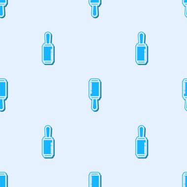 Temizlik ikonu için mavi çizgi yapışkan silindiri gri arkaplanda izole edilmiş pürüzsüz desen. Enkazdan, tozdan, saçtan, tüyden, evcil yünden kurtuluyorum. Vektör İllüstrasyonu.