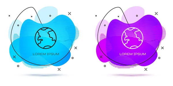 Linie Pământ Glob Icoana Izolat Fundal Alb Semnul Lumii Sau — Vector de stoc