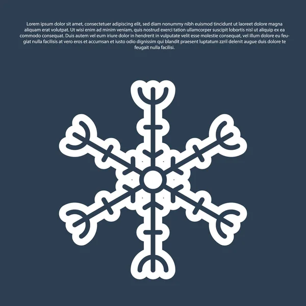 Blauwe Lijn Snowflake Pictogram Geïsoleerd Blauwe Achtergrond Vector Illustratie — Stockvector