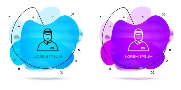 Иконка Продавца Линии Изолирована Белом Фоне Абстрактный Баннер Жидкой Формы — стоковый вектор