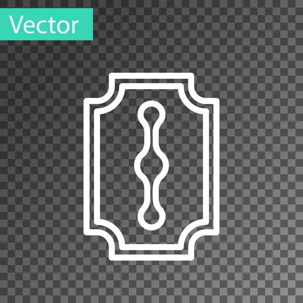 White Line Blade Razor Icon Isolated Transparent Background Vector Illustration — Stock Vector