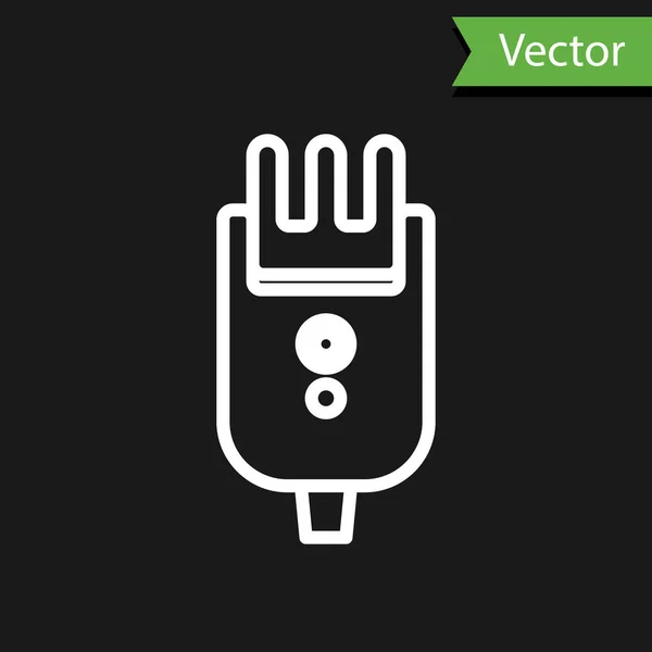 Línea Blanca Cortadora Pelo Eléctrica Icono Máquina Afeitar Aislado Sobre — Vector de stock