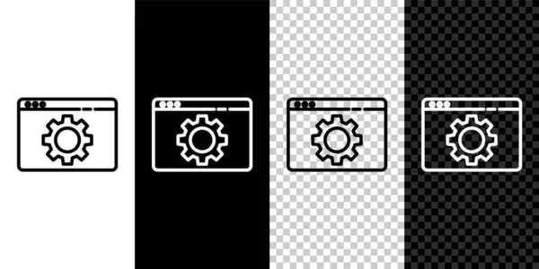 Establecer Línea Icono Configuración Del Navegador Aislado Sobre Fondo Blanco — Archivo Imágenes Vectoriales